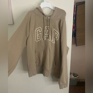 GAP Beige Zip-Up Hoodie